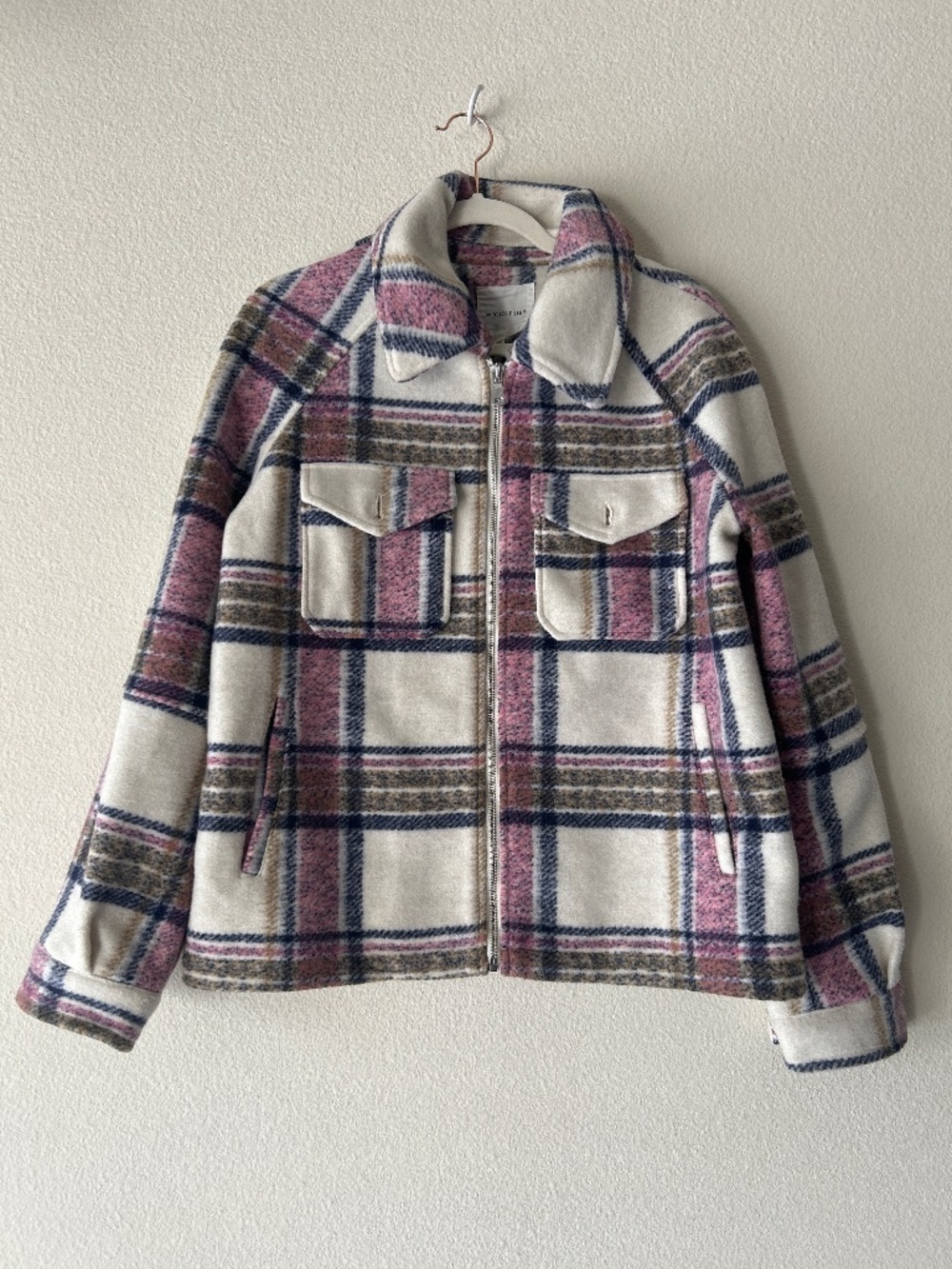 Zip-Front plaid jacket by Avec Les Filles